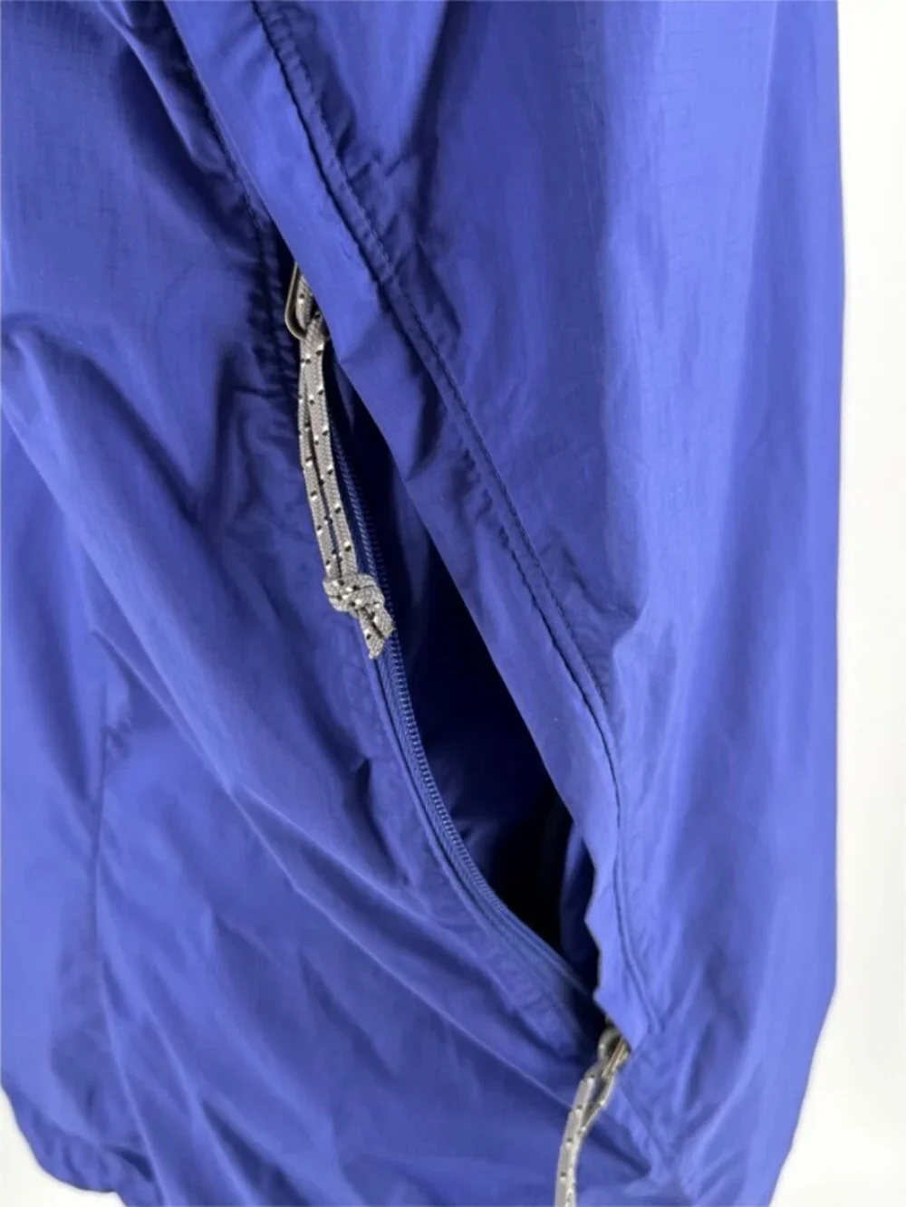 PATAGONIA Spellcell Full Zip Hooded Windbreaker Jacket 90s Vtg Blue M - Picture 12 of 16